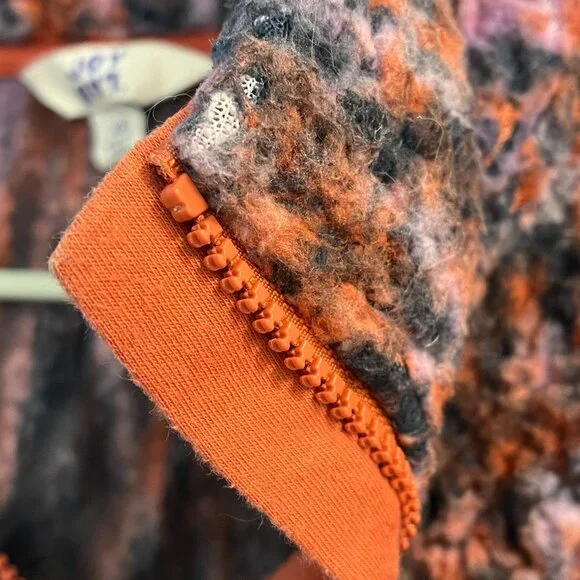 JoyLab *Purple & Coral* Animal Print | Half Zip Sherpa | XS | Pullover Fleece - Picture 9 of 9